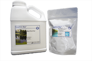 Sapphire Bay Pond Dye gallon and packet.