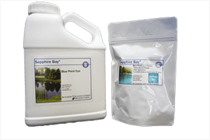 Sapphire Bay Pond Dye gallon and packet.