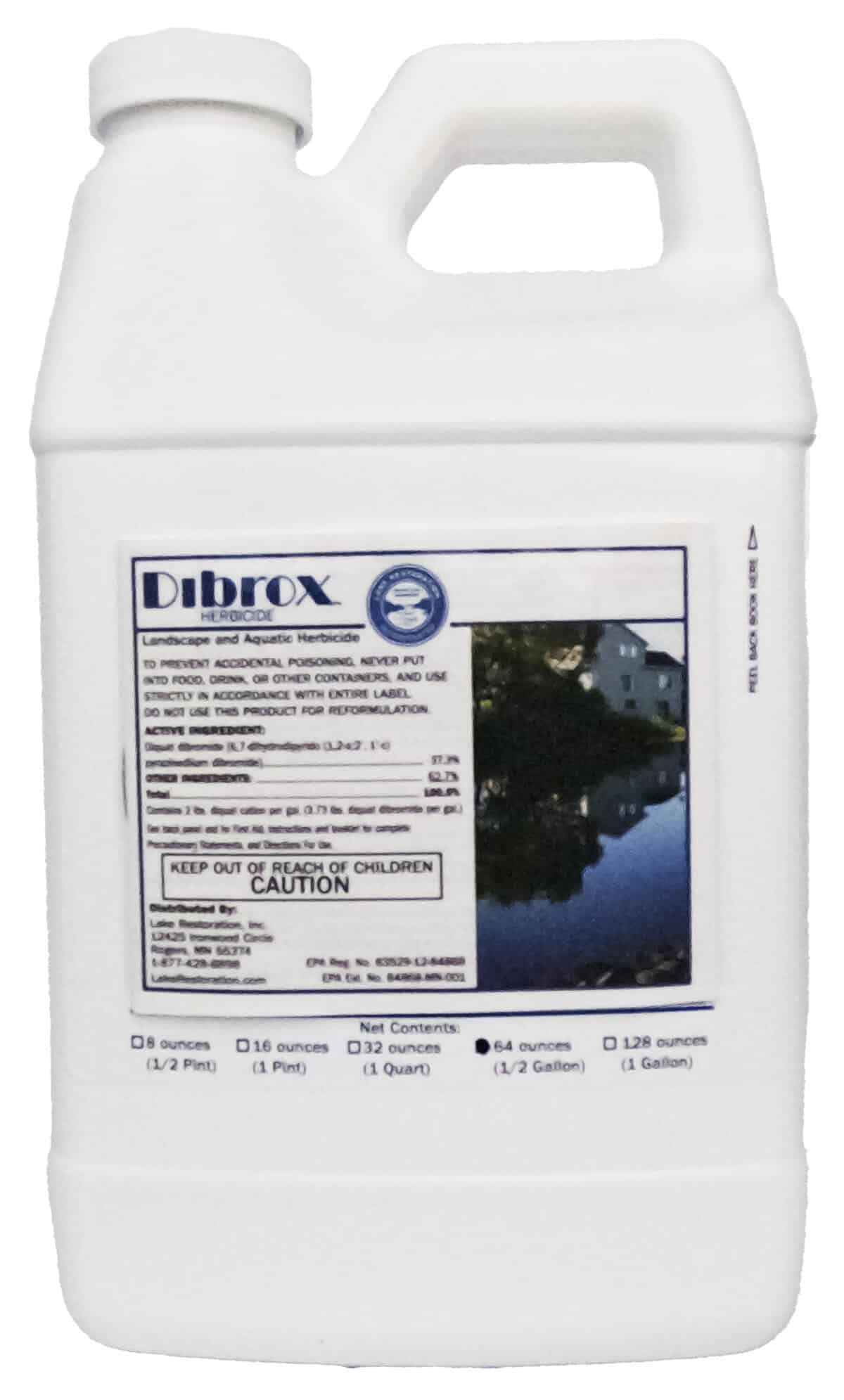 Dibrox 1/2-gallon bottle by Lake Restoration.