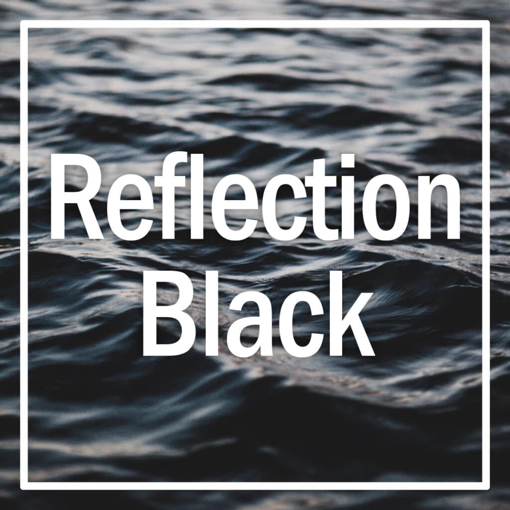 Reflection Black pond dye swatch.