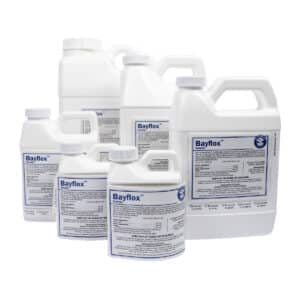 Bayflox bottles by Lake Restoration.